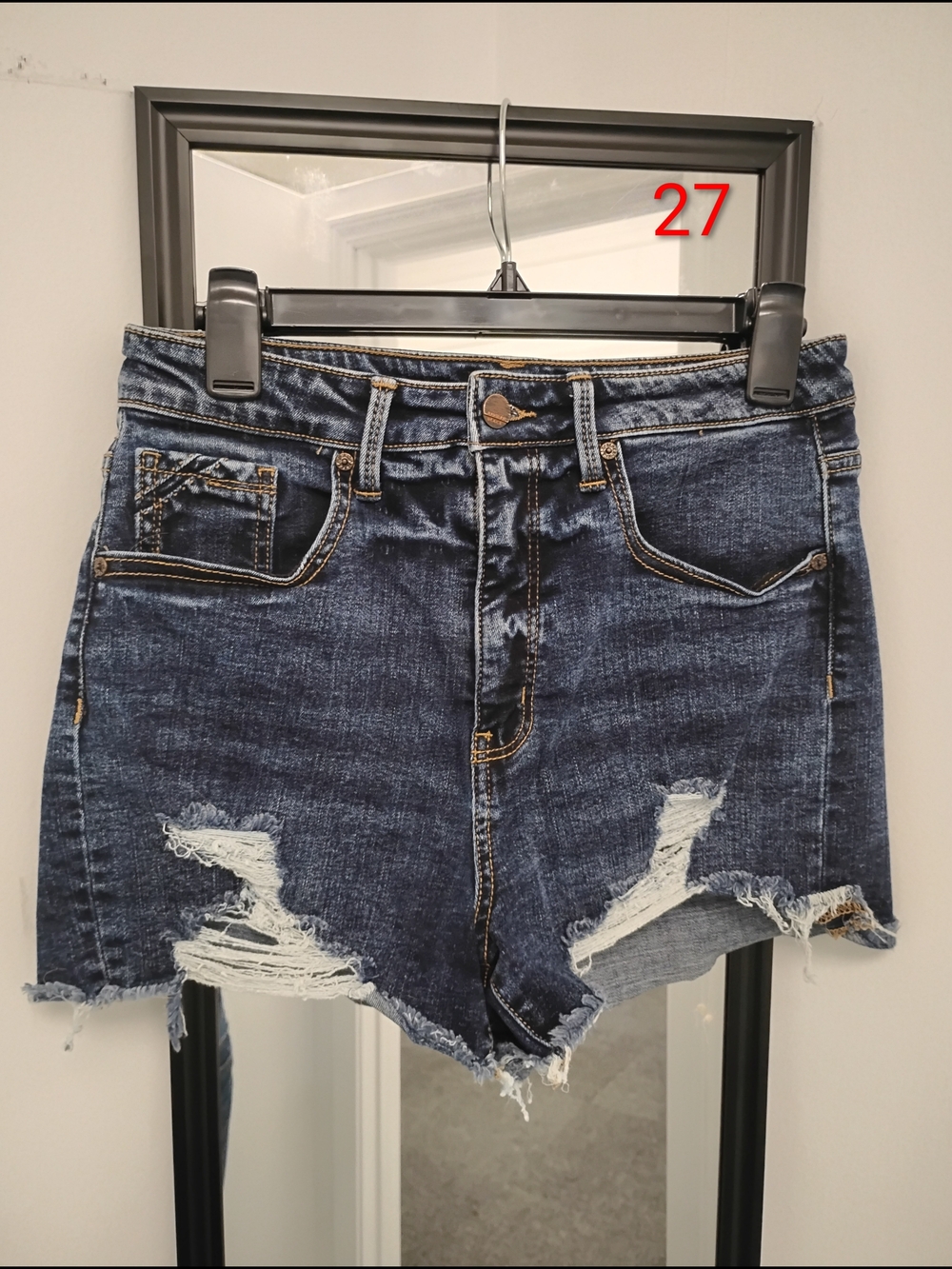 Buckle Black Jean Shorts